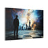 Chess Game Between Gods and Stars Stretched Canvas Wall Art