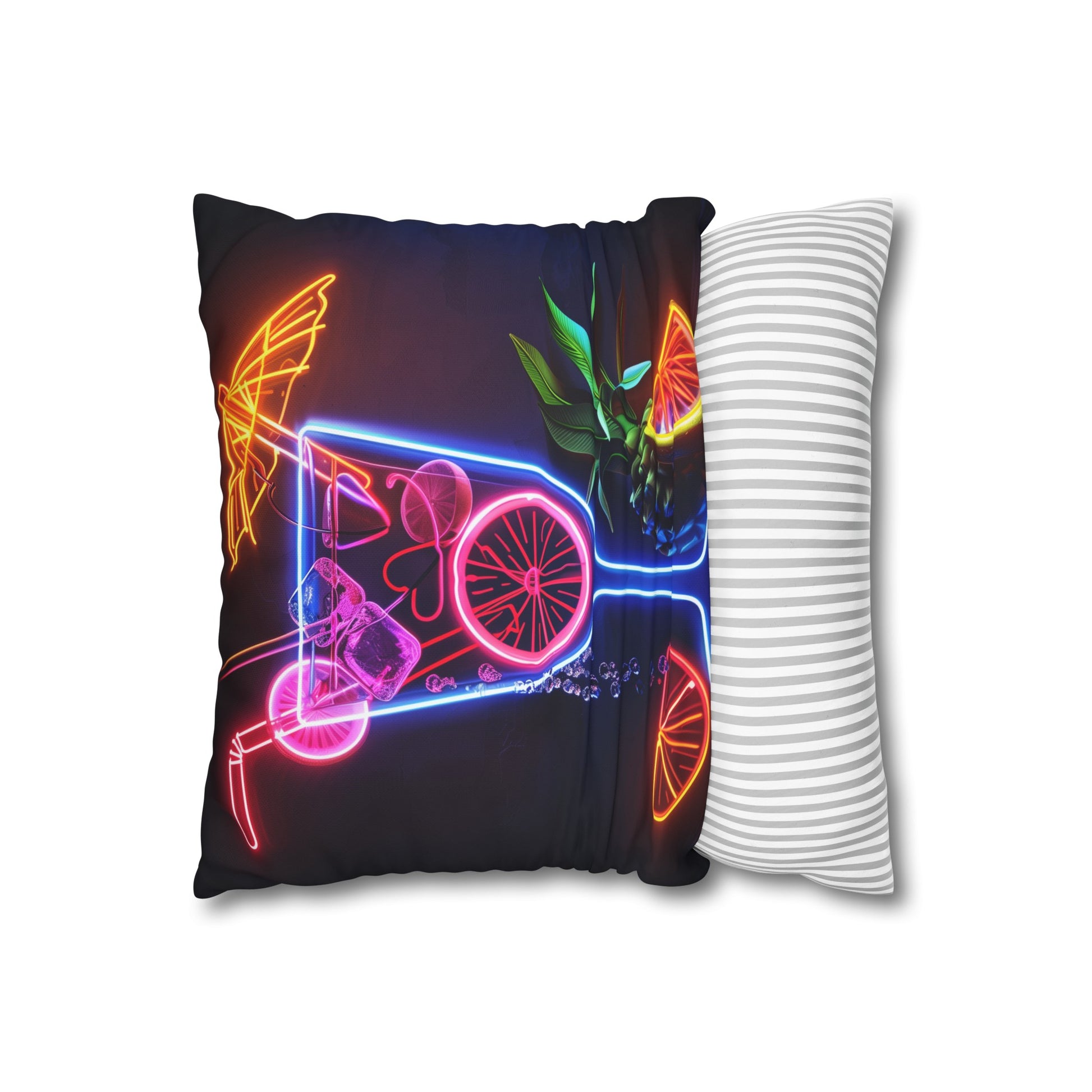 Neon Cocktail Pillowcase - Stylish and Comfortable Tropical Vibes for Your Bedroom - Makes a Great Gift