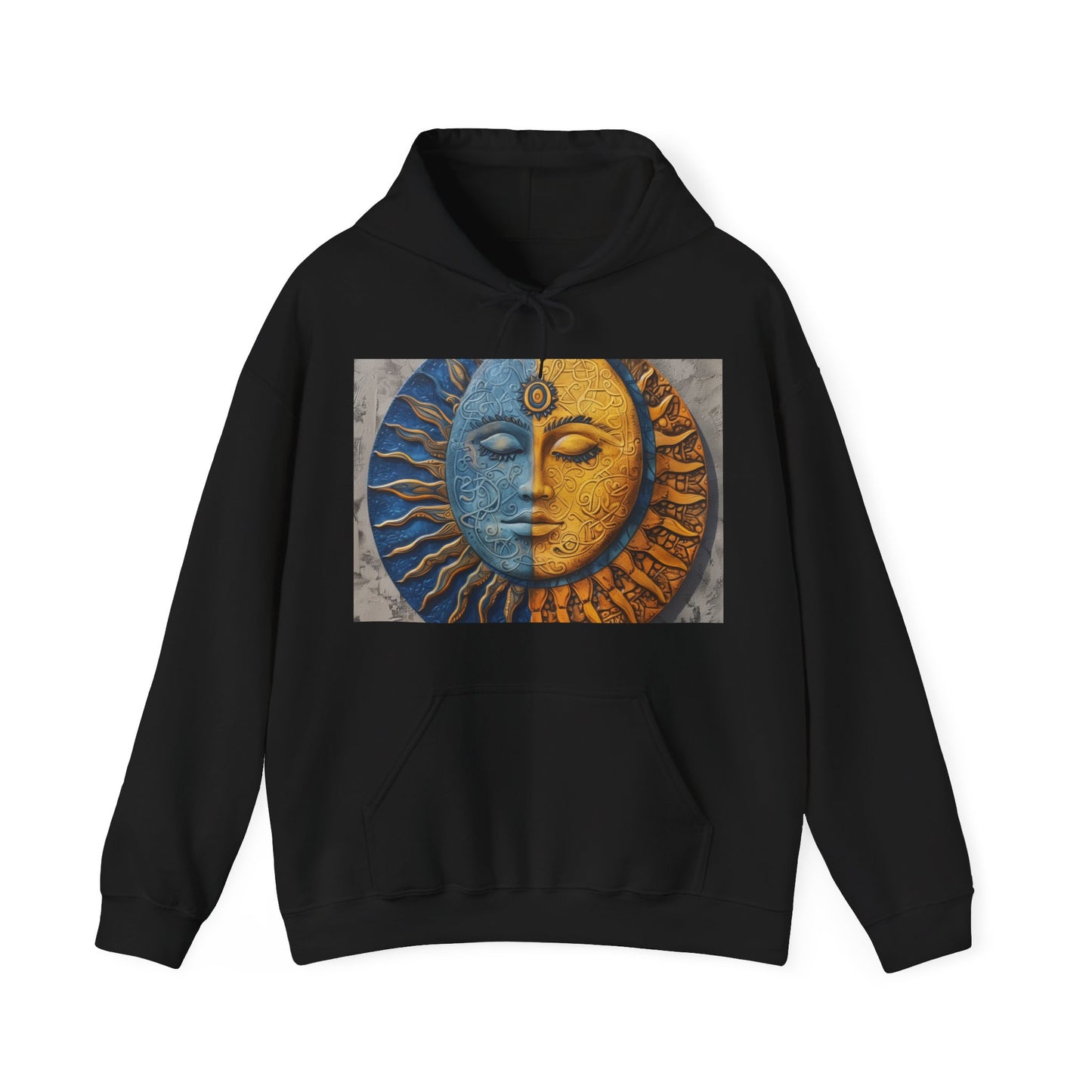 Cosmic Convergence Mandala Sun & Moon Hoodie | Hoodies | DTG, Hoodies, Men's Clothing, Regular fit, Unisex, Women's Clothing | Prints with Passion