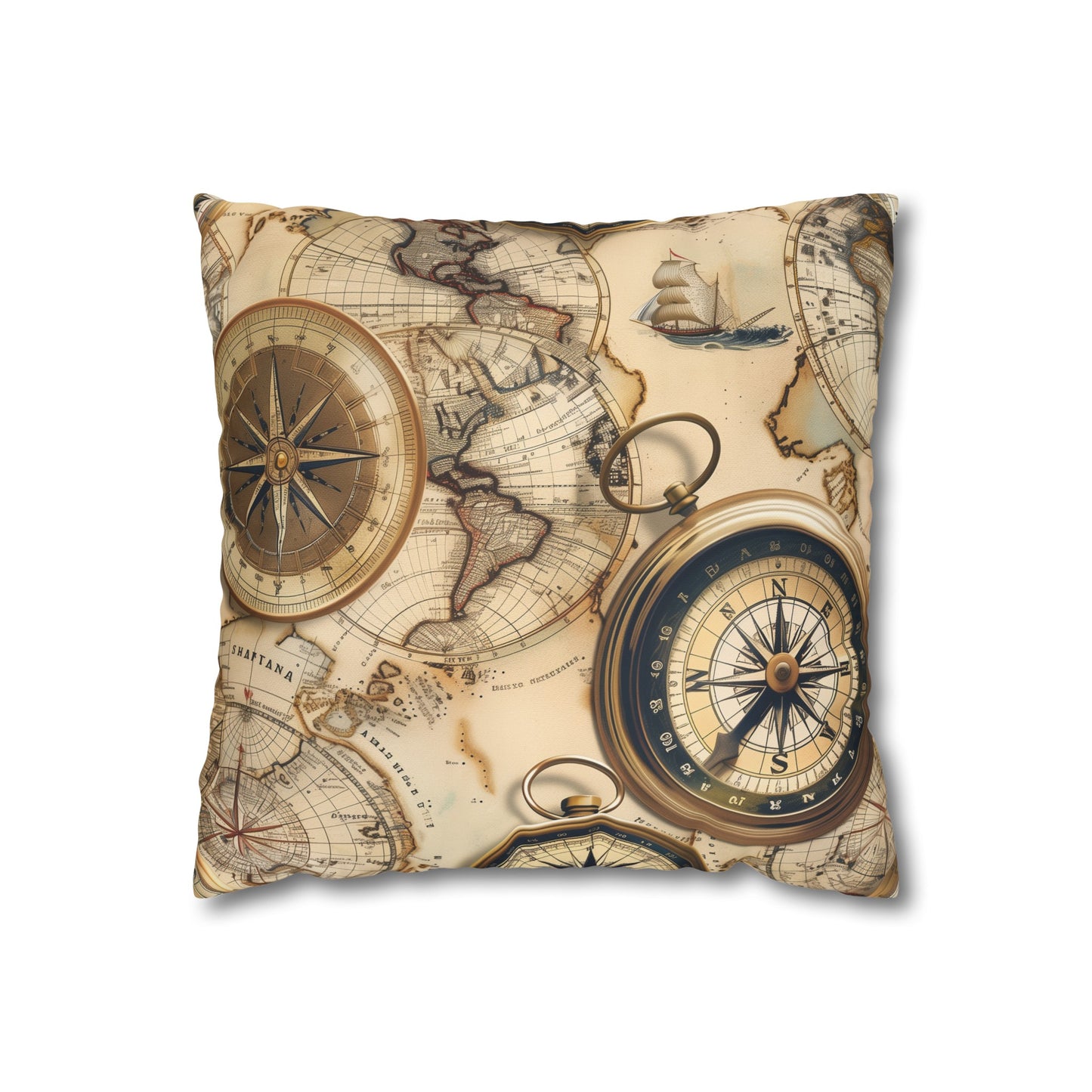 Vintage Maps Pillow Case Set - Experience nostalgia with intricate old-world map pattern, high-quality fabric for cozy sleep.