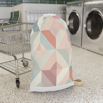 "Soft Pastel Geometrics Laundry Bag - Chic seamless pattern in soothing hues to organize in style"