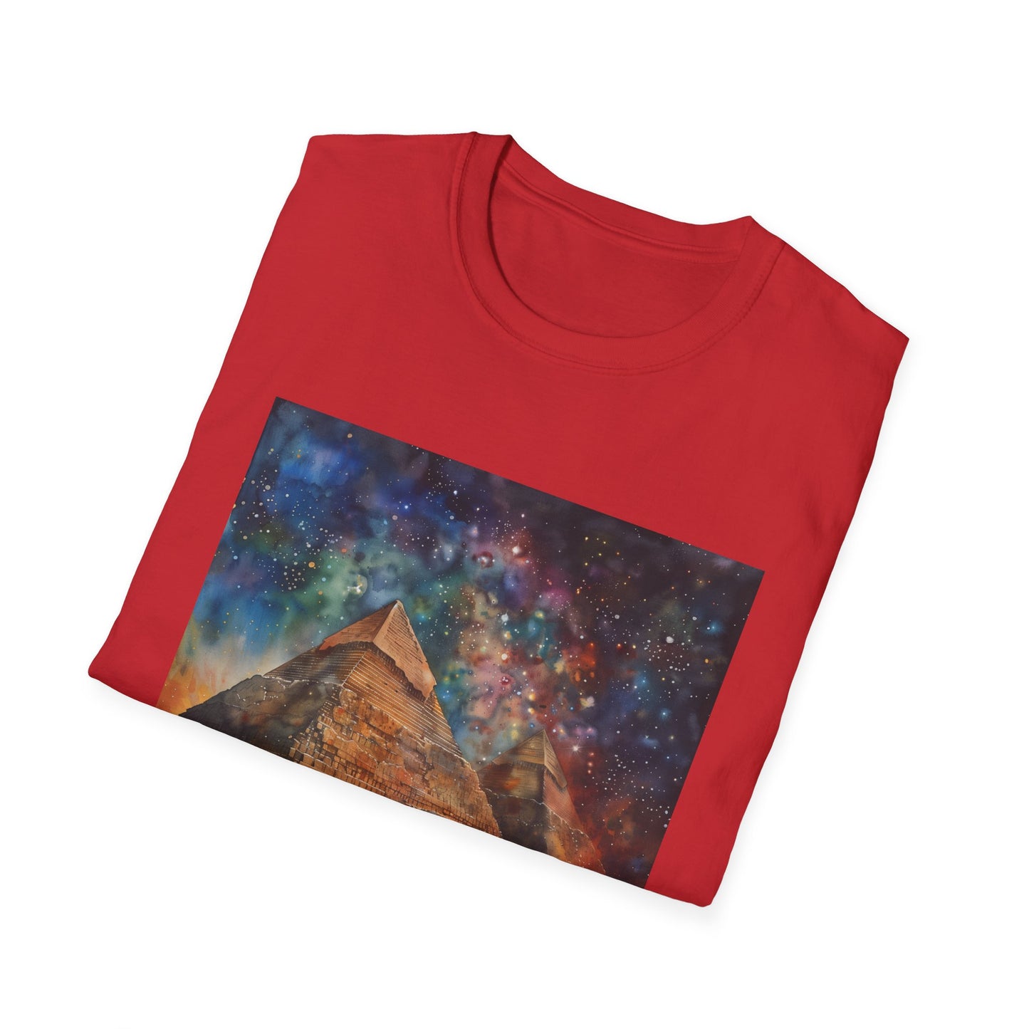 ## Timeless Treasures: The Egyptian Pyramids Watercolor T-shirt