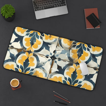 "Artisan Tiles Desk Mat - Seamless pattern for sophisticated workspace styling"