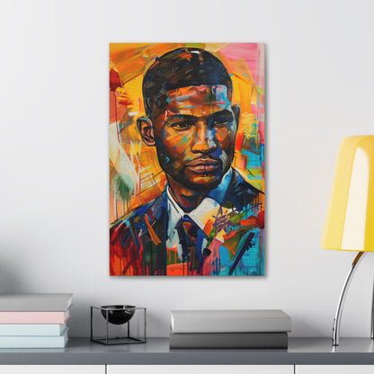 Usher Art: Pop Superstar Rhythms in Color Canvas Print For Sale