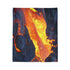Lava Flowing from Floating Volcano — Plush Fleece Throw Blanket — Product Detail View 7