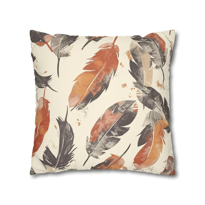 "Boho Feathers Pillow Case - Add bohemian elegance to your bedroom with soft, muted feather pattern"