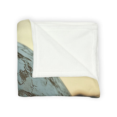 Crumbling Planet Leaking Golden Lava — Plush Fleece Throw Blanket — Product Detail View 11