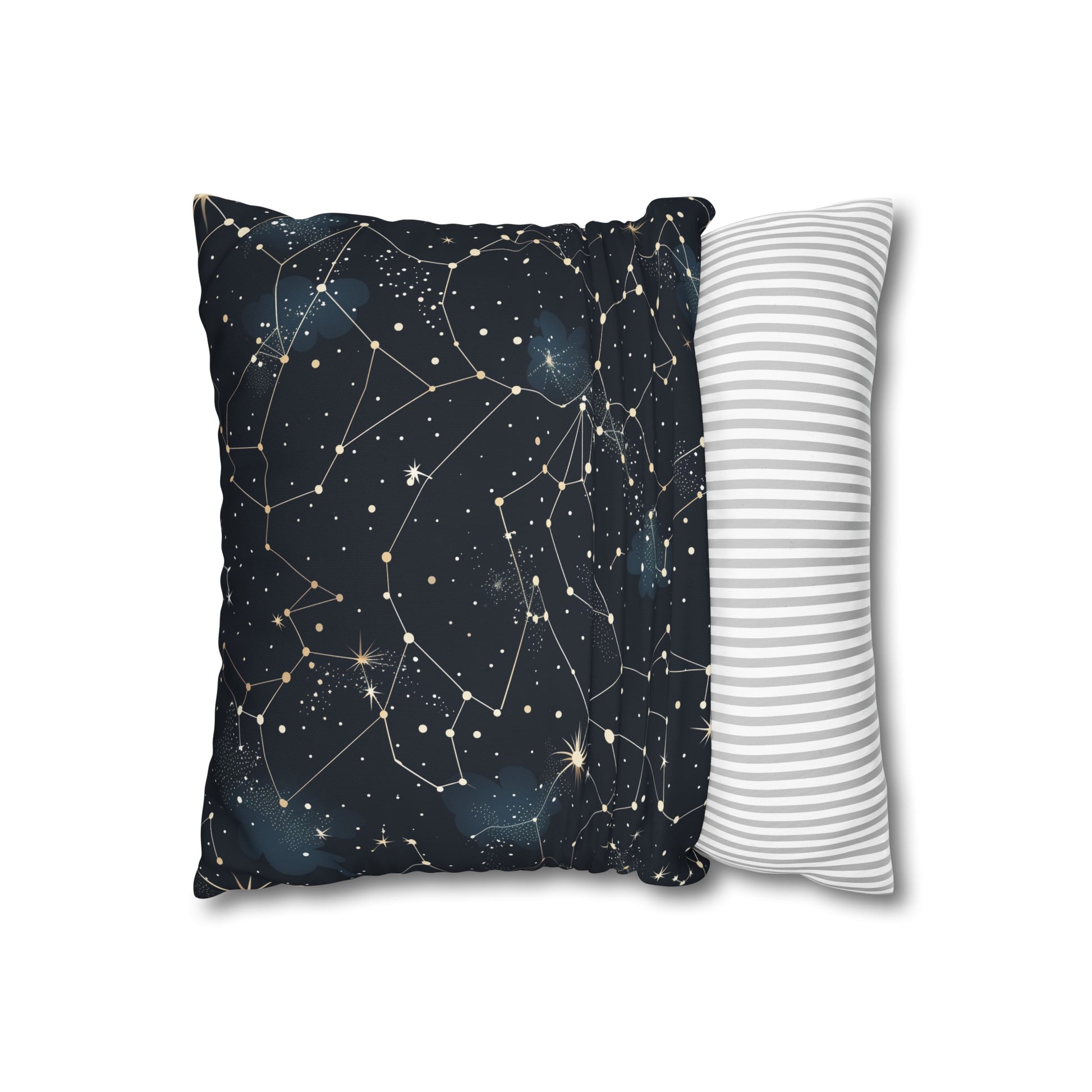 "Transform your bedroom with Cosmic Dream Pillowcase featuring celestial constellation stars pattern"