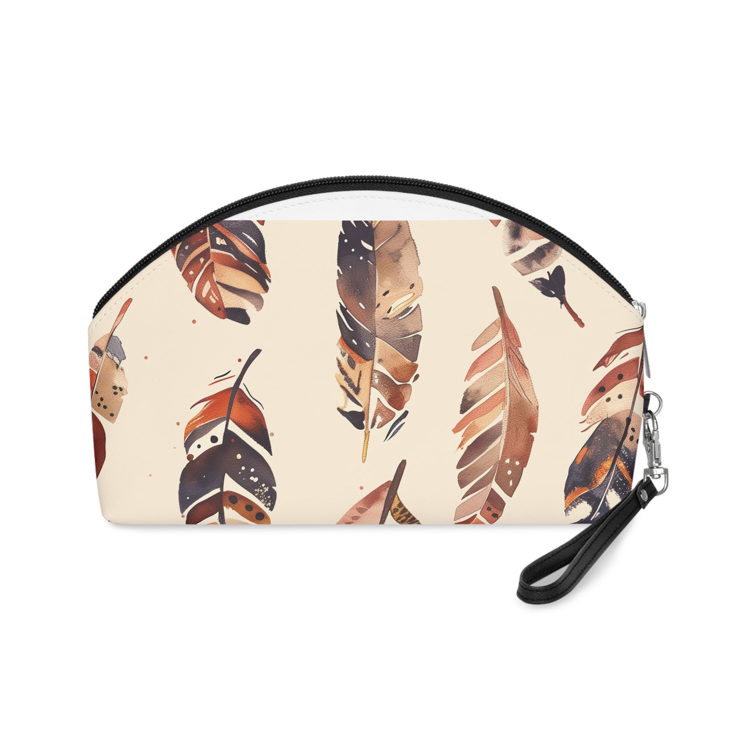 Boho Feather Pattern Makeup Bag