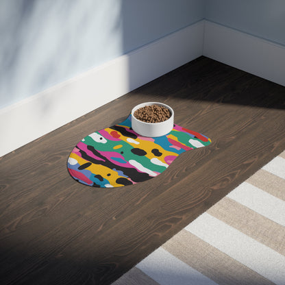 Vibrant Abstract Pet Feeding Mat