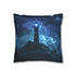 Radio Tower Channeling Lightning Storm — 40×40 Cushion Cover — Double-Sided Back & Concealed Zip Detail