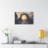 Portal Opening above Ancient Ruins Stretched Canvas Wall Art