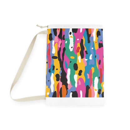 "Vibrant Abstract Laundry Bag - Bold seamless pattern design for stylish laundry organization"