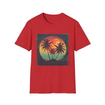 Palm Paradise: Retro Sunset Escape Tshirt