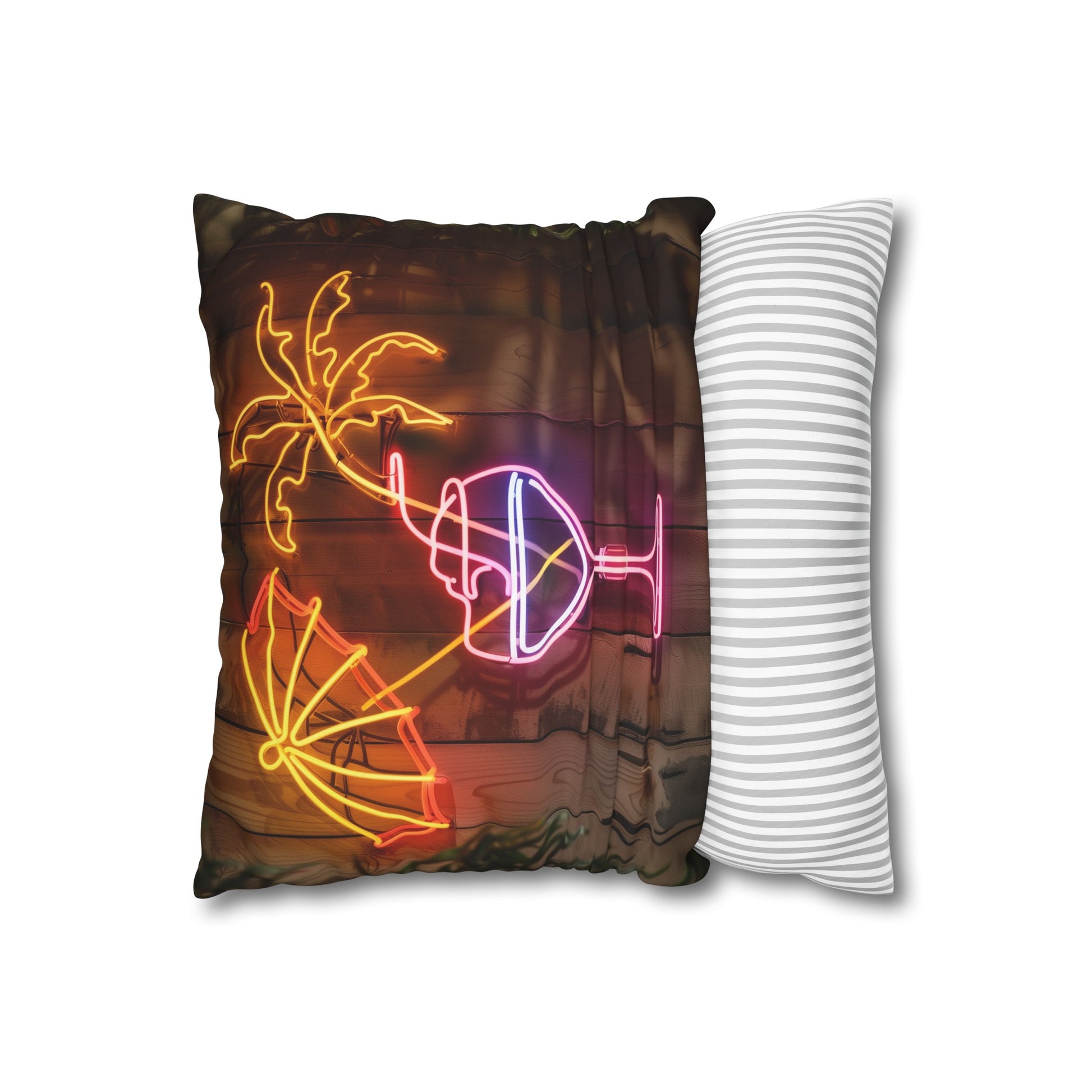 Vibrant neon cocktail tropical pillowcase - high-quality, stylish, perfect for all seasons - makes a great gift - shop now!