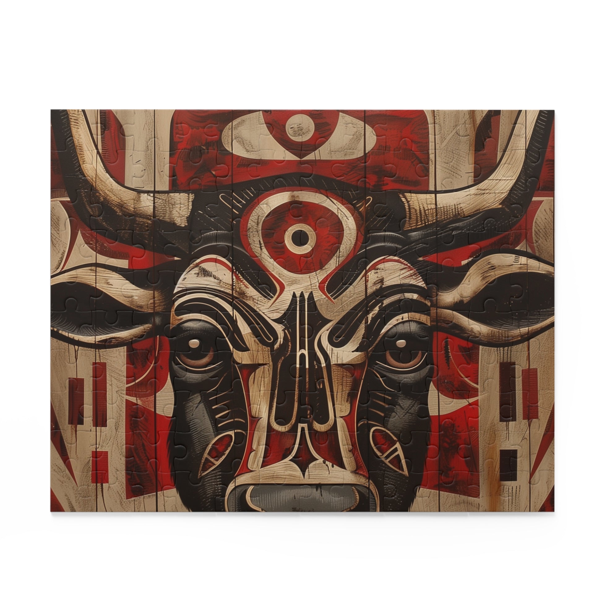 Intricate Tribal Animal Totem Jigsaw Puzzle - Connect with ancient wisdom through powerful symbolism