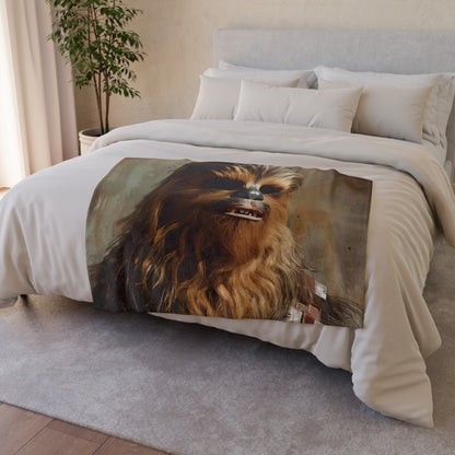 featuring Chewbacca from Star Wars in a Lego-inspired design. Perfect for snuggling on cold nights. 
Chewbacca