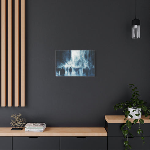 Crowd of Ghosts Walking Through a City — Canvas Wall Art — Product Detail View 5