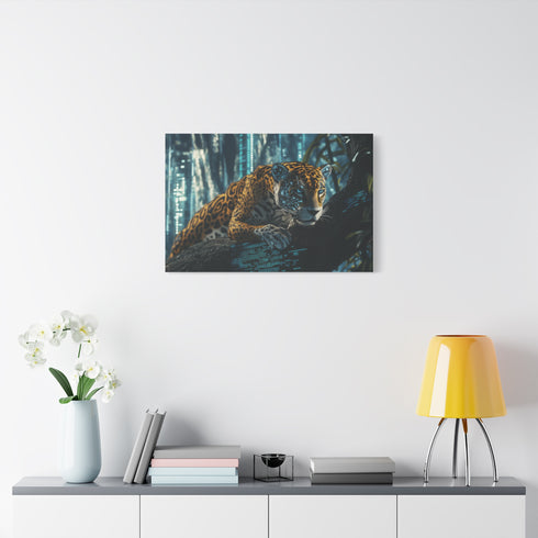 Cybernetic Jaguar in Data Jungle — Canvas Wall Art — Product Detail View 7