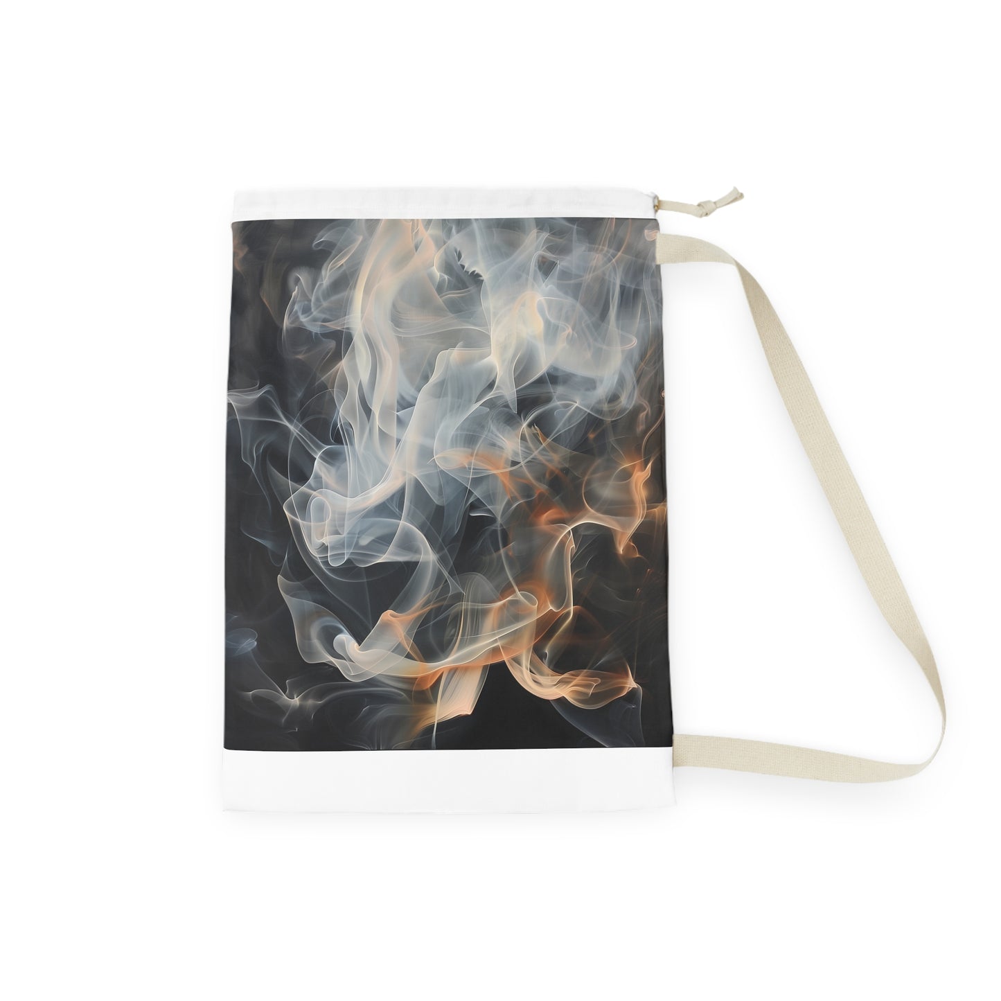 "Abstract smoke art laundry bag, durable and stylish pop of creativity for laundry day"