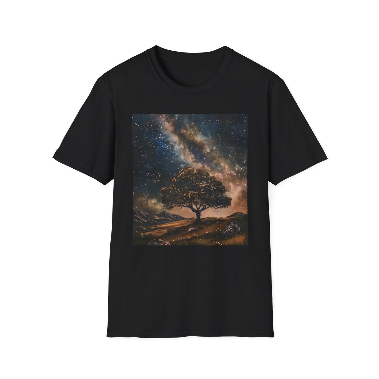 Celestial Tapestry: Milky Way Painting Night Sky T-shirt | T-Shirt | DTG, Hoodies, Men's Clothing, Regular fit, Unisex, Women's Clothing | Prints with Passion