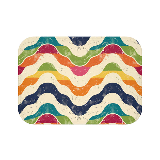 Retro Waves Bath Mat | Bath Mats | Bath, Bathroom, Home & Living, Indoor, Sublimation | Prints with Passion