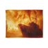 Frozen Ship Adrift in Firestorm Plush Fleece Throw Blanket