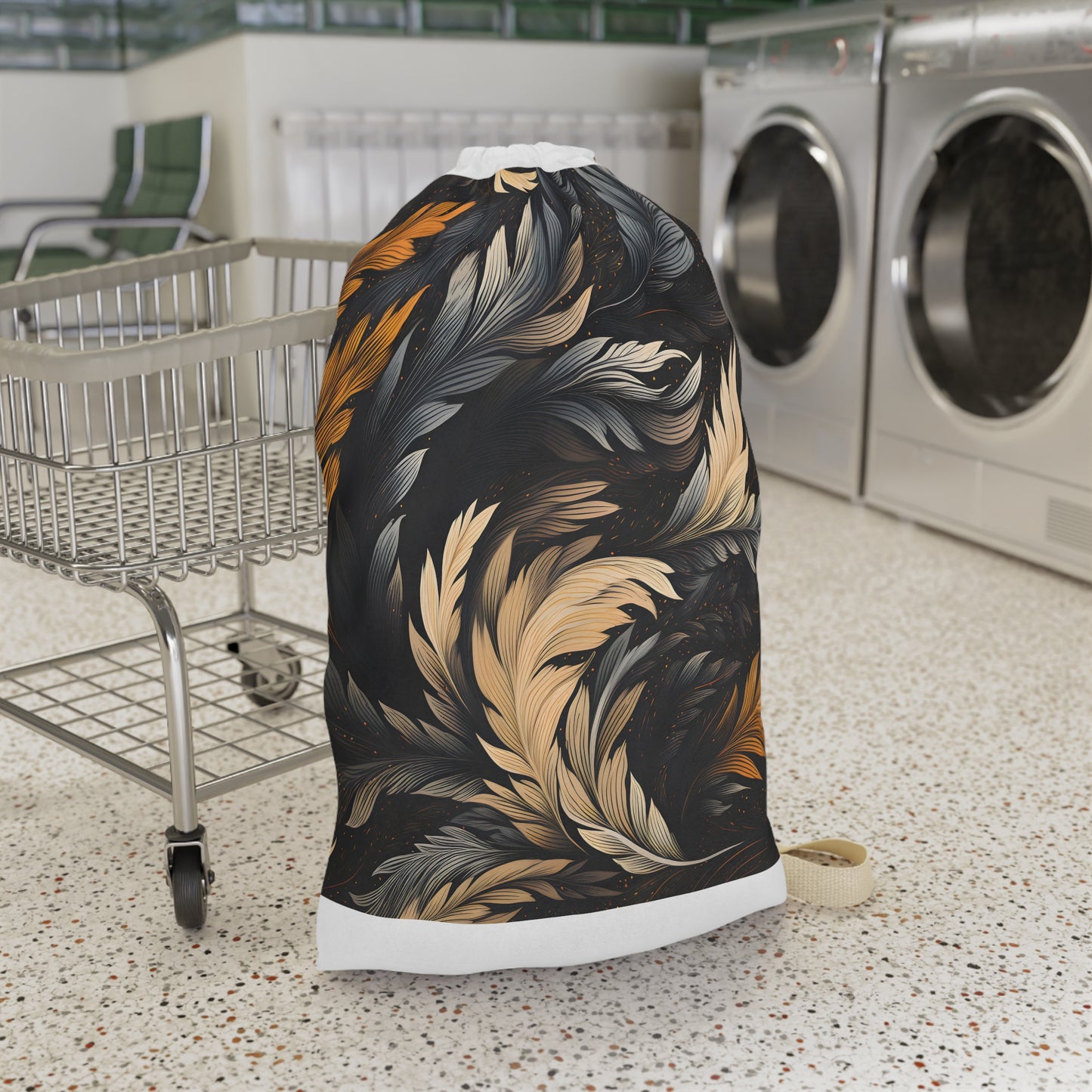 "Stylish Calligraphy Strokes Laundry Bag - Elevate Your Laundry Routine with Elegant Design"