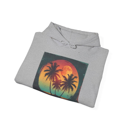 Tropical Twilight Retro Sunset Hoodie