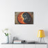 Stylized Yin Yang Made of Waves and Fire Stretched Canvas Wall Art