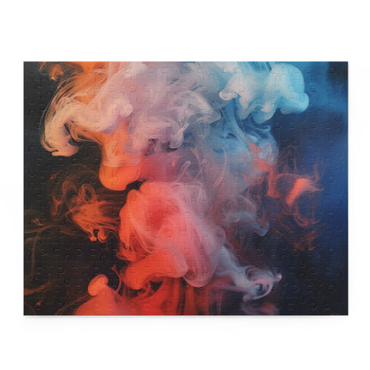 Abstract smoke art jigsaw puzzle with vibrant colors and intricate designs, perfect for art lovers and puzzle enthusiasts.