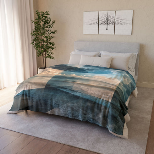 Storm Breaking Through Layered Dimension — Plush Fleece Throw Blanket — Product Detail View 12