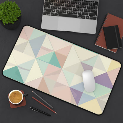 "Pastel Geo Desk Mat - Stylish geometric pattern, protects desk from scratches and spills"