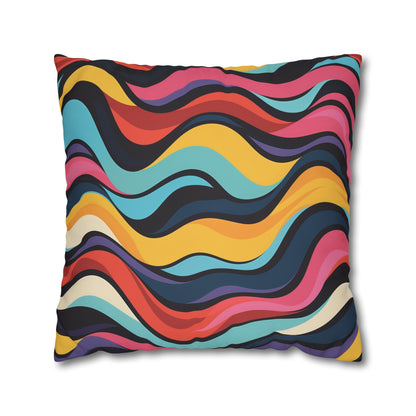 "Vibrant Retro Waves Pillow Case for Stylish Bedroom Decor - Add Retro Style to Bedding Collection"