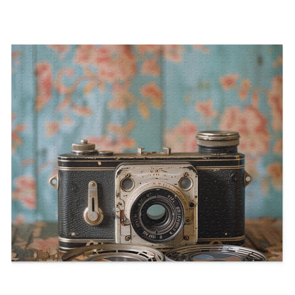 Vintage Camera Film Reels Puzzle - A nostalgic and detailed jigsaw puzzle for photography enthusiasts and puzzle lovers.