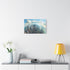 Glass City Hovering Above Earth — Canvas Wall Art — Kiln-Dried Pine Frame & Ready-to-Hang Back View