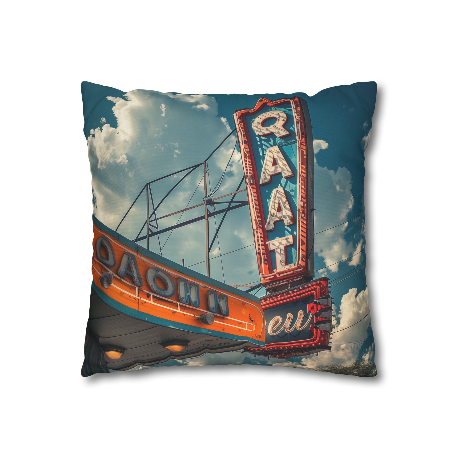 Vintage Diner Days Pillowcase, High-Quality & Stylish | Nostalgic Neon Sign Design, Perfect for All Seasons & Makes a Great Gift | Printswithpassion.com