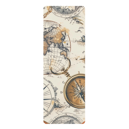 Vintage Maps Yoga Mat: Wanderlust-inspired