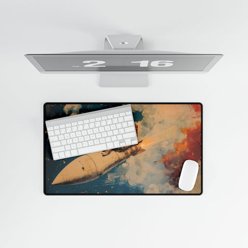Spaceman Riding a Comet — XL & XXL Desk Mat — Product Detail View 8