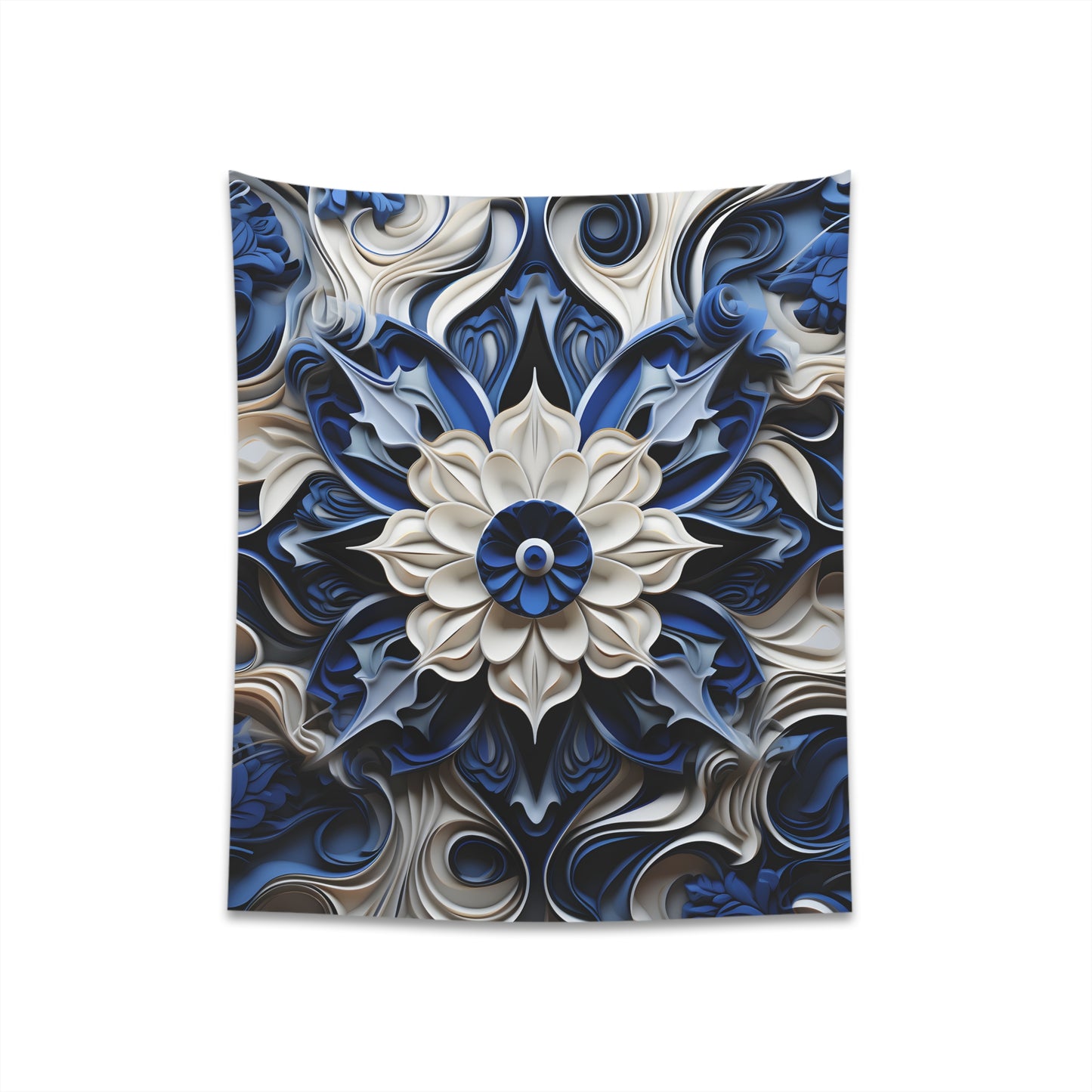 "Porcelain Tapestry in Azure Echoes | Tranquil and Timeless Décor | High-Quality Craftsmanship | Perfect Gift"