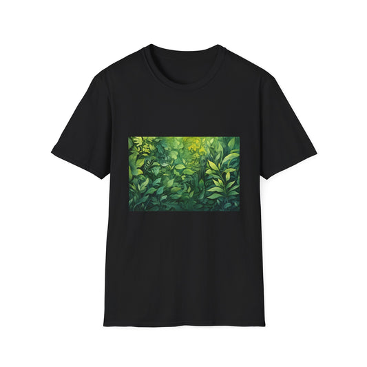 Tolkien's Enchanting Tapestry | T-Shirt | Floral pattern, Leaves and vines, Nature, Summer foliage, Tolkien-inspired design, Watercolor texture | Prints with Passion