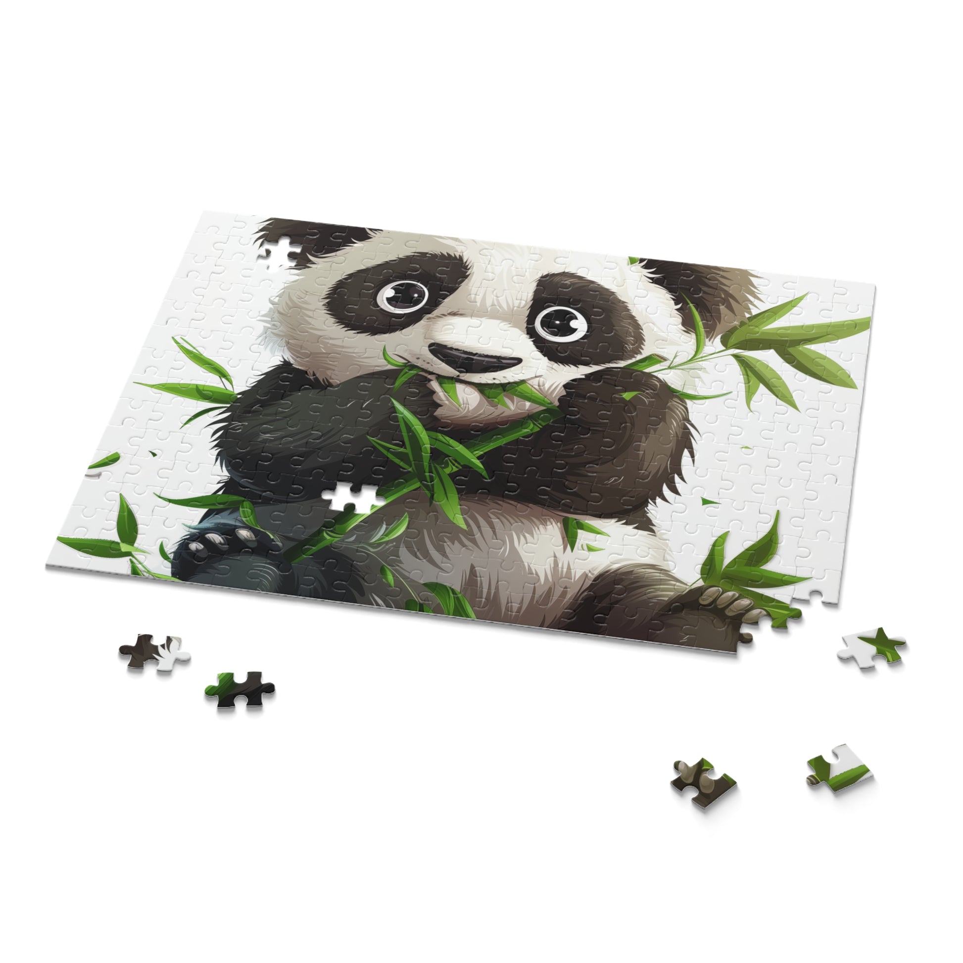 Adorable Panda Bamboo Feast Jigsaw Puzzle - Perfect for Animal Lovers and Puzzle Enthusiasts