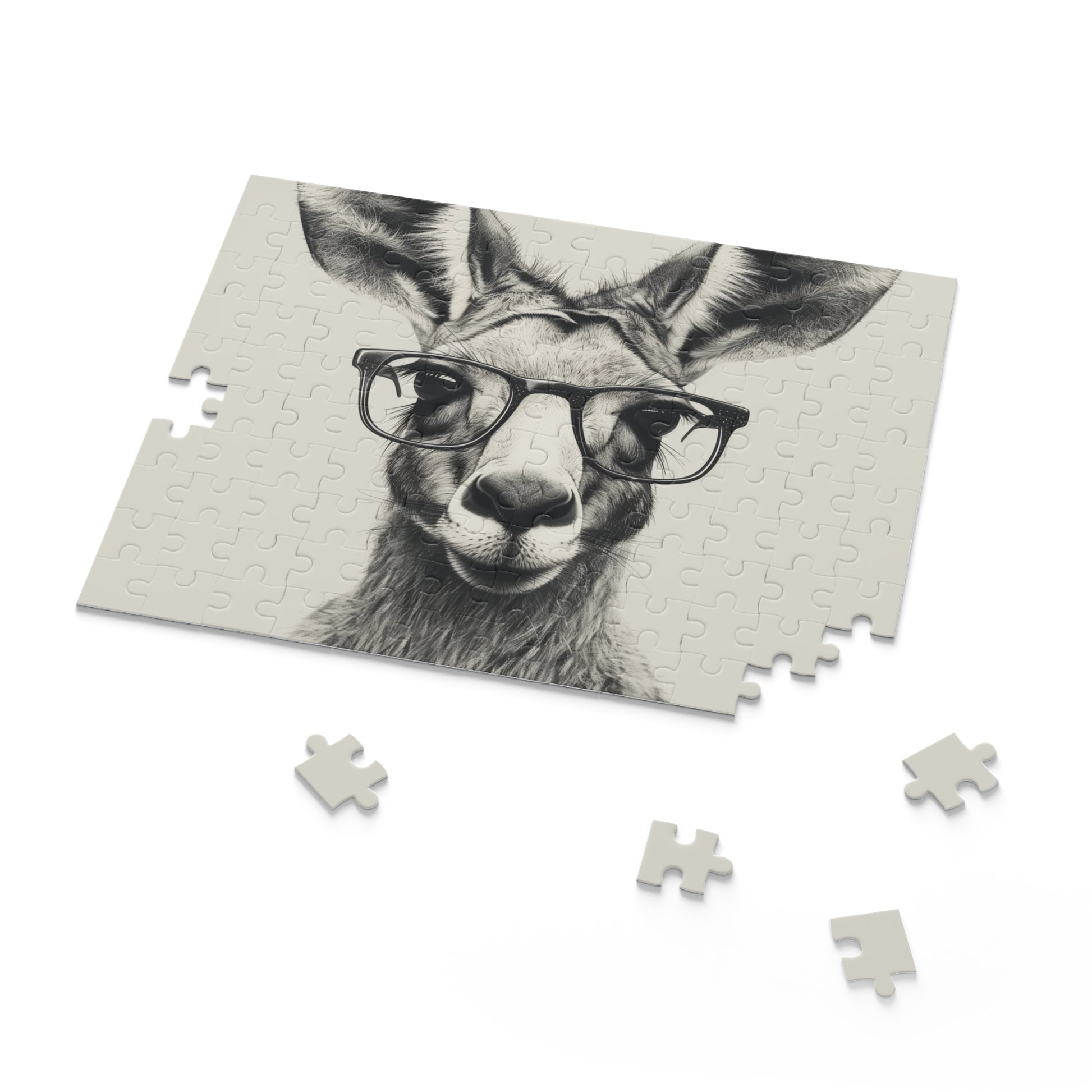 "Stylish Kangaroo Hipster Puzzle for a Fun Puzzle Experience"