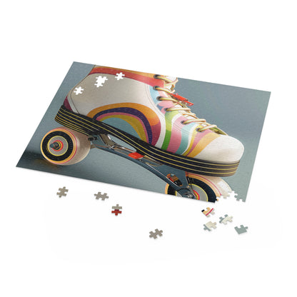 Retro Roller Skates Puzzle - Vibrant stripes and intricate details make this nostalgic jigsaw puzzle a fun challenge for all ages.