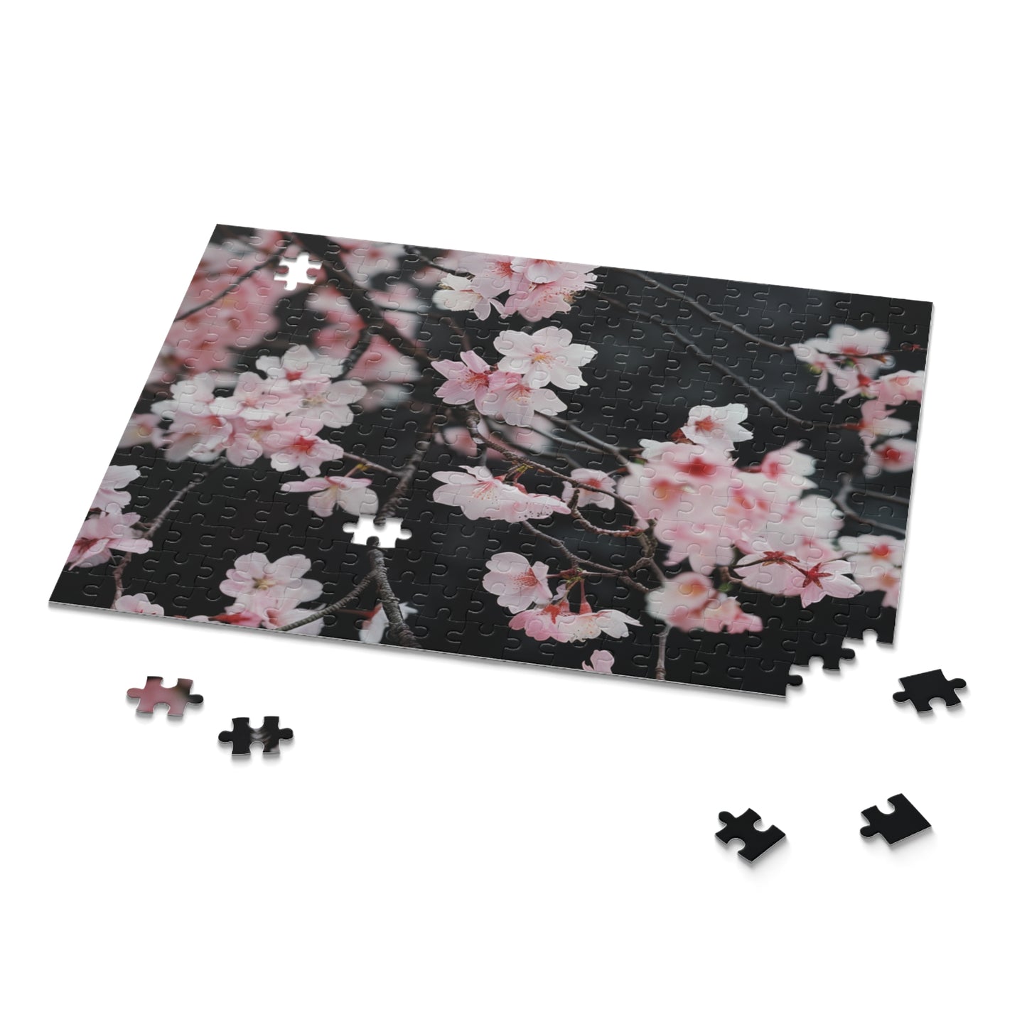 "Cherry Blossom Bliss Puzzle - Vibrant Japanese cherry blossom jigsaw for a relaxing experience"