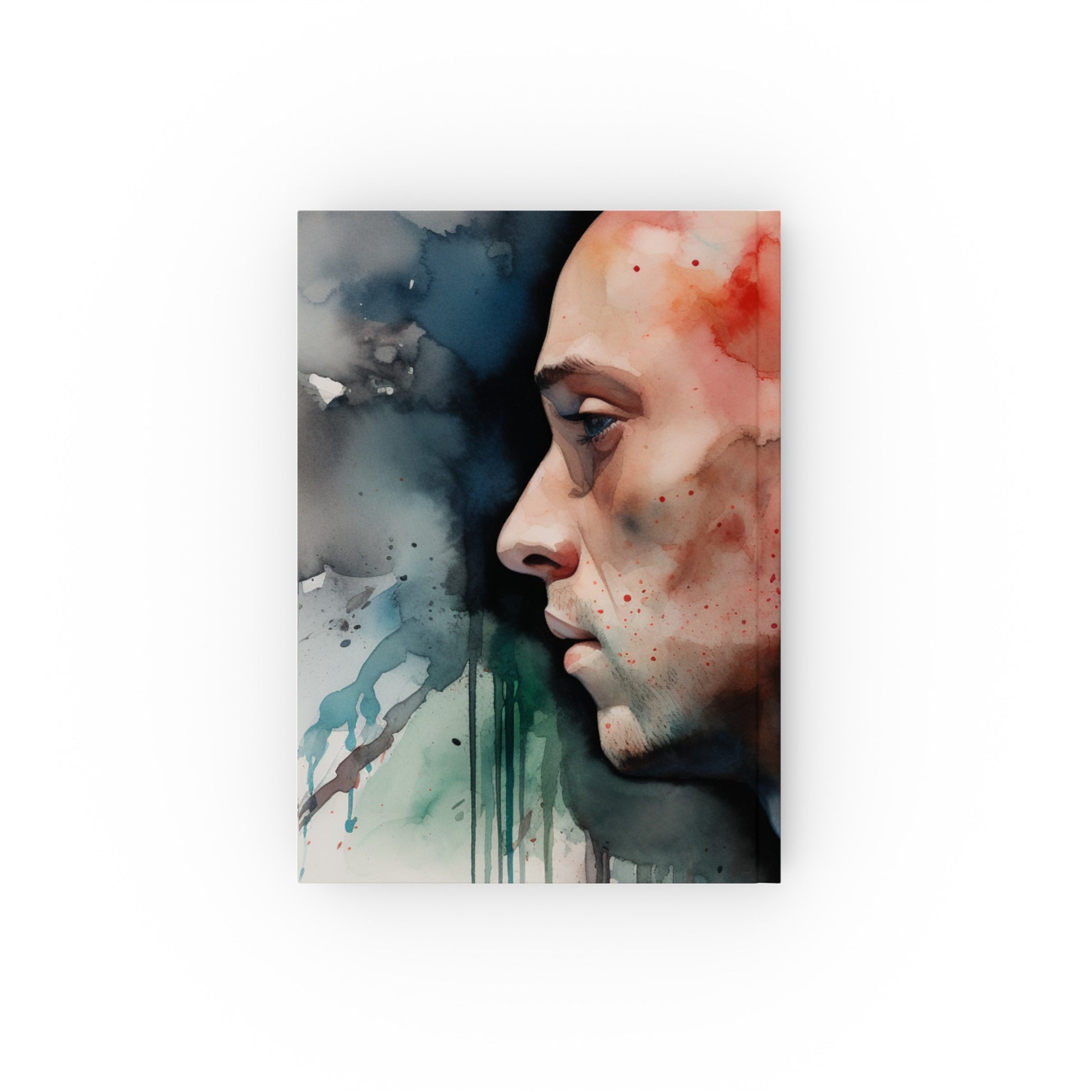 "Eminem: A Lyrical Legacy journal - artistic watercolor cover capturing raw energy and hip-hop impact, perfect for jotting rhymes and paying homage. High-quality, versatile, and stylish - makes a great gift! Shop now at BenCPrints."