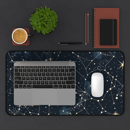 "Starry Night Desk Mat - Cosmic elegance for astronomers and stargazers"