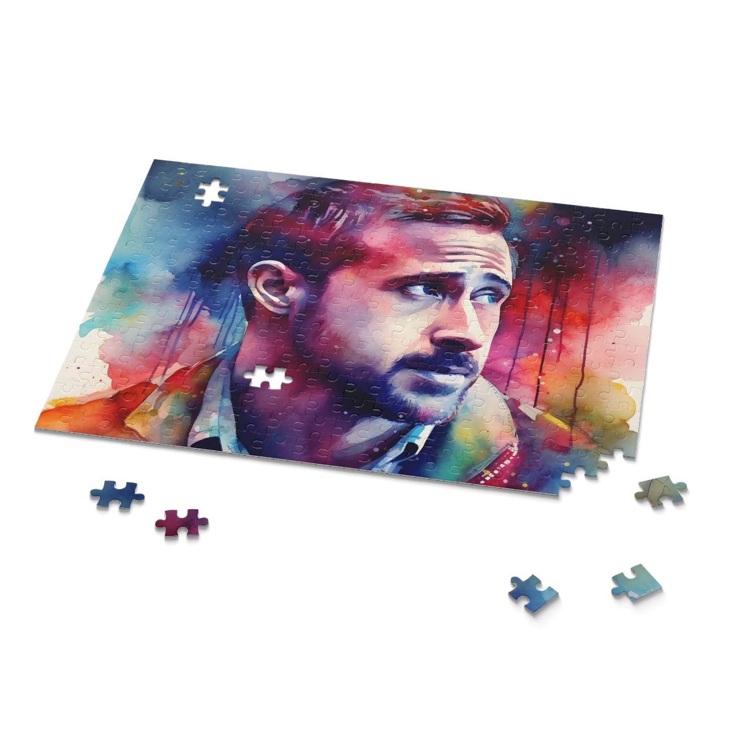 Ryan Gosling Neon Watercolors Puzzle