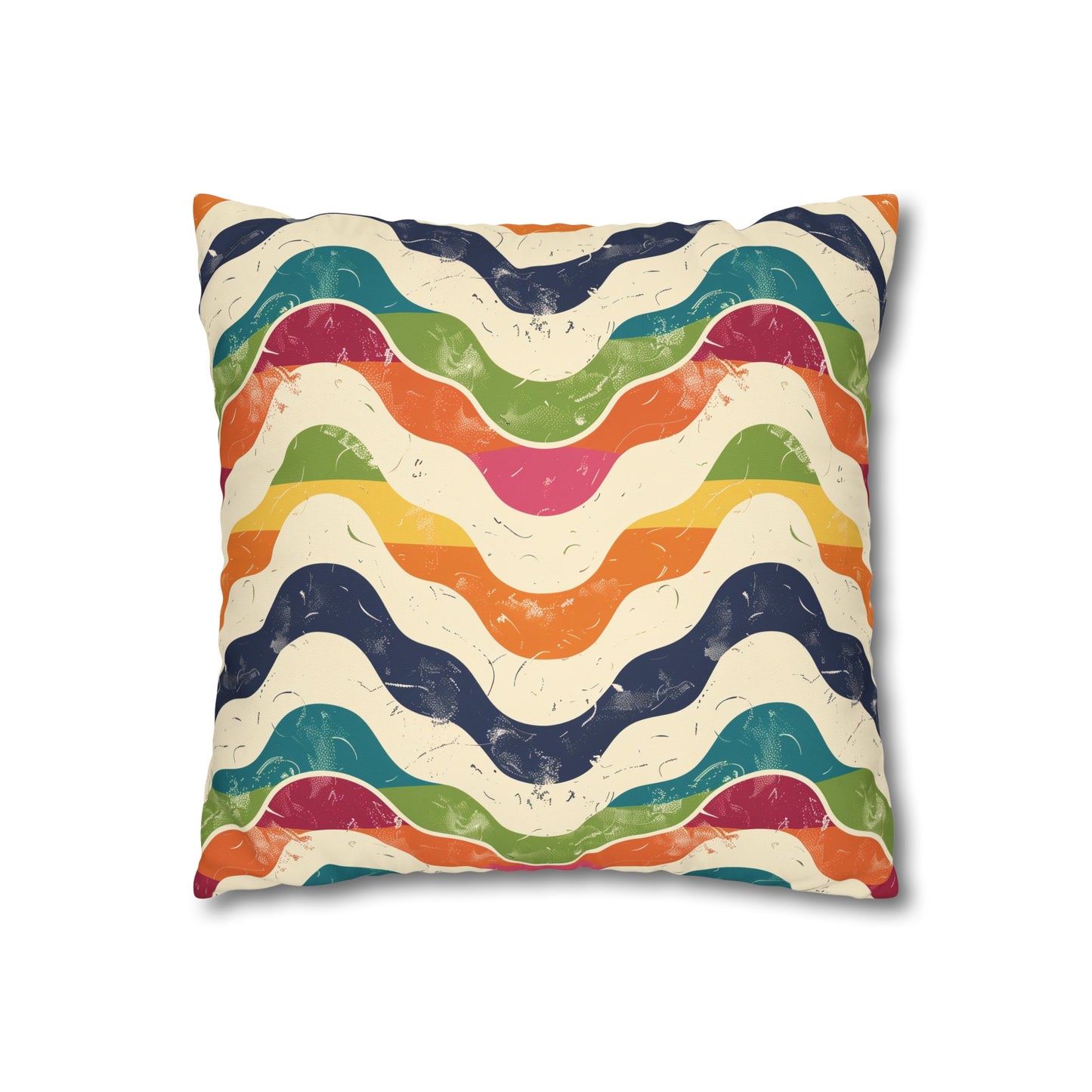 "Vibrant Retro Waves pillowcase with seamless pattern for bold decor statement"