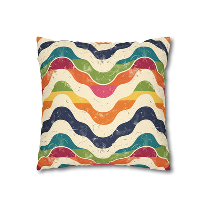 "Vibrant Retro Waves pillowcase with seamless pattern for bold decor statement"